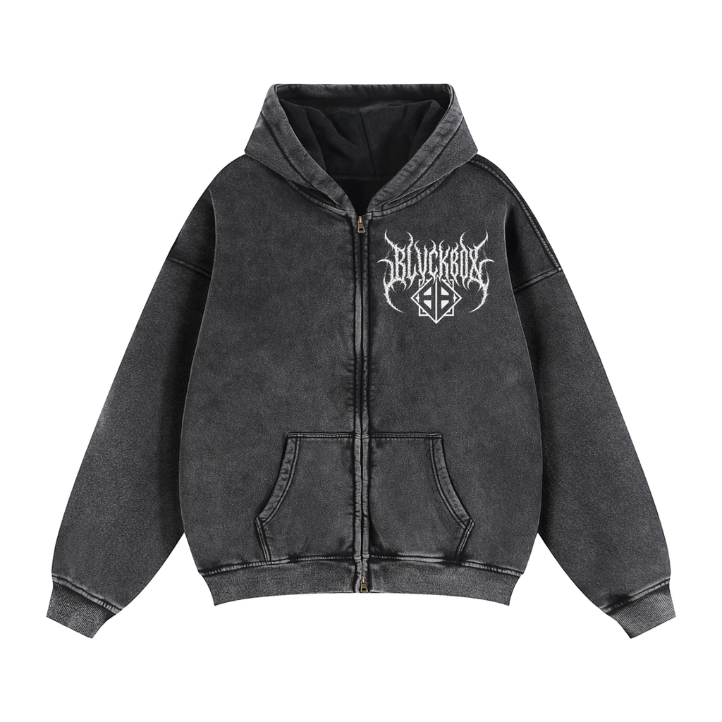 Zip-Through Boxy Fleece Hoodie