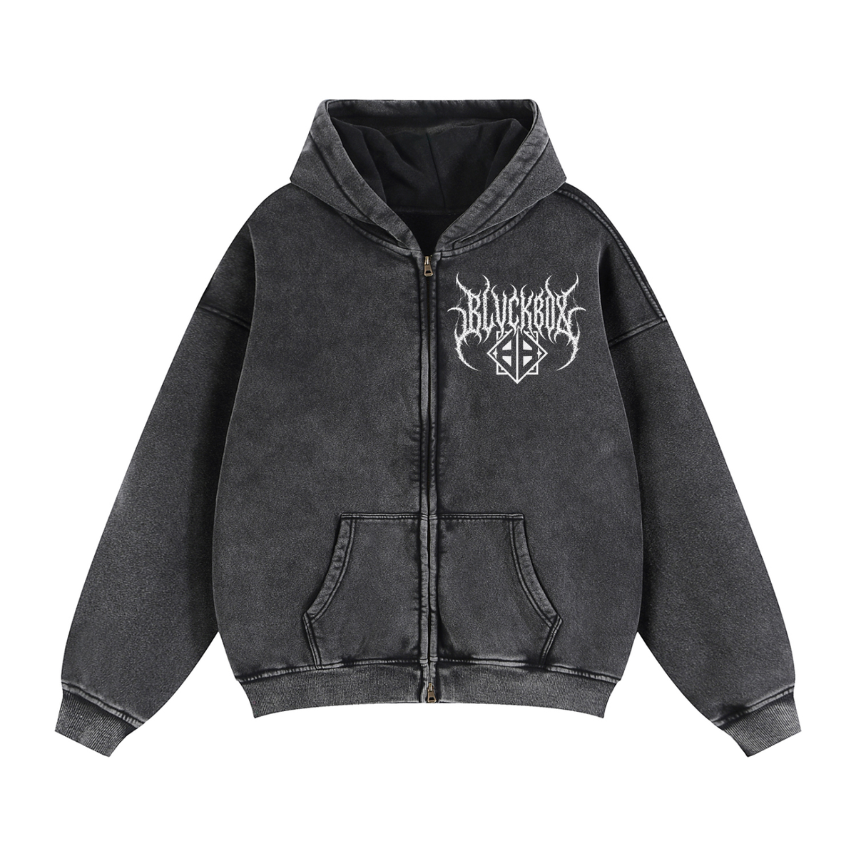 Zip-Through Boxy Fleece Hoodie